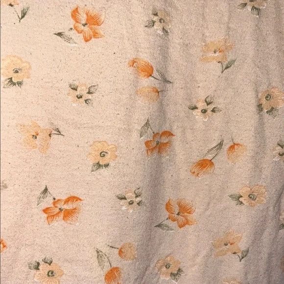 Peachy orange floral maxi nightgown with button front - Picture 8 of 8